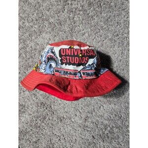 Vintage 1976 Universal City Studios Bucket Hat Rides Theme Jaws Monorail Red